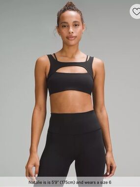 Lululemon Everlux Front Cut-Out Train Bra *Light Support, B/C Cup Size 8 Black